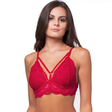 Sutiã Especial Strappy Bra sem Bojo em Renda | 1410 o produto Sutiã Sem Bojo Strappy Bra Confeccionado em Poliamida, todo trabalhado em renda, sem bojo e com forro em algodão no busto. Modelo Strappy Bra Y, com alças fixas com regulagens e colchete...