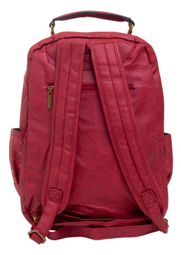 MOCHILA DE COURO SINTÉTICO - VERMELHA Mochila de Couro Joss com alças duplas de ombro ajustáveis e pendurador com argolas metálicas. Composição: 100% PU Tipo de Tecido: Poliuretano Tipo de Produto:...