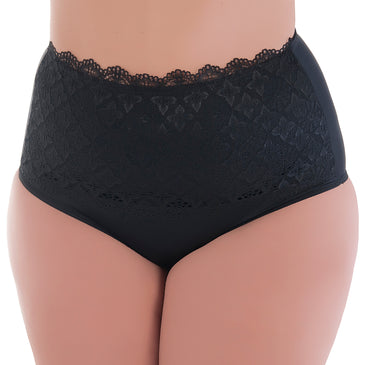 Calcinha Modeladora Segura Barriga em Cetinete e Renda  014 Calcinha Cinta Cós Alto Duplo>Toda em Cetinete com Renda na parte frontal>Reduz Medidas do abdomem e Modela sem Marcar>Confeccionada em Cetinete Light de Compressão>Cós Alto com...