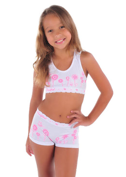 Conjunto de Lingerie Infantil Importado | Need Feel Conjunto Infantil ImportadoConfeccionado em PoliamidaTop nadadorEstampadinhoModelo confortávelComposição:90% Poliamida - 10% ElastanoInstruções de lavagem: lavagem a mão, não usar alvejante, não passar, não limpar a seco,...