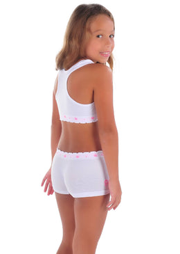 Conjunto de Lingerie Infantil Importado | Need Feel Conjunto Infantil ImportadoConfeccionado em PoliamidaTop nadadorEstampadinhoModelo confortávelComposição:90% Poliamida - 10% ElastanoInstruções de lavagem: lavagem a mão, não usar alvejante, não passar, não limpar a seco,...