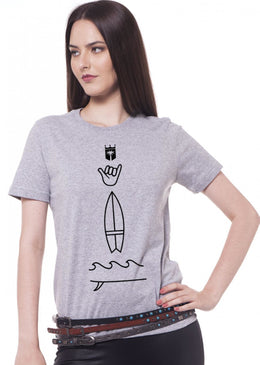 T-Shirt Joss Mescla Hang Loose T-Shirt Feminina Estampa Hang Loose,com Caimento Reto e Gola Careca.-INFORMAÇÕES: Modelo: 4089TShirtFemCinzaComposição: 100% AlgodãoLavagem: lavar a mão ou máquina, não alvejar, não secar em tambor, não...