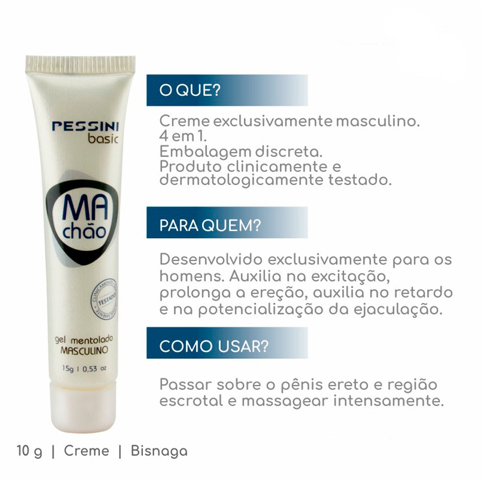 Machão masculino prolongador de ereção 15g por R$ 20,80 no Atacado