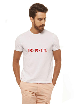 Camiseta Des pa cito red Branca Estampada Camiseta Branca Estampada Masculina Joss - Des pa cito red , caimento reto e solto.- INFORMAÇÕES: Modelo: 4308 - Cor: BRANCA - Composição: 100 %...