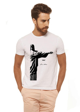 Camiseta Cristo Branca Estampada Camiseta Branca Estampada Masculina Joss - Cristo , caimento reto e solto.- INFORMAÇÕES: Modelo: 4308 - Cor: BRANCA - Composição: 100 % Algodão Lavagem: lavar...