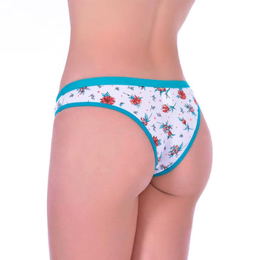 Calcinha Viés - 8013 ** Amostras de cores e estampas encontram-se na última foto.** Calcinha confeccionada em Romantic estampada, com vies de cor lisa, com forro em algodão. Obs:...