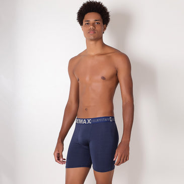 Cueca Boxer Ciclista em Poliamida com Elástico de 40mm | 5560 *Cueca Boxer estilo Ciclista*Confeccionada em Poliamida*Com elástico exposto 40mm*Forro na parte frontal em algodão*Sem estampasO modelo veste tamanho M.   tamanhos P - até 60 kgM...