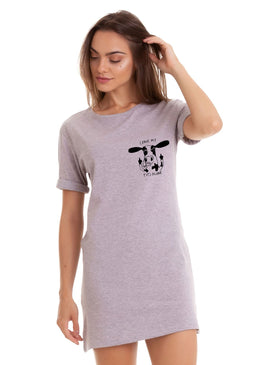 VESTIDO T-DRESS FEMININO ESTAMPADO JOSS - LEAVE MY TITS ALONE Vestido Feminino Básico com caimento reto, máxima qualidade e conforto para o seu dia a dia. Gola: Redonda Tipo de Produto: Vestido Modelagem: Reta Manga:...