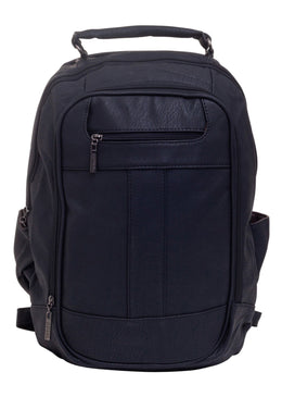 MOCHILA DE COURO SINTÉTICO - PRETA Mochila de Couro Joss com alças duplas de ombro ajustáveis e pendurador com argolas metálicas. Composição: 100% PU Tipo de Tecido: Poliuretano Tipo de Produto:...