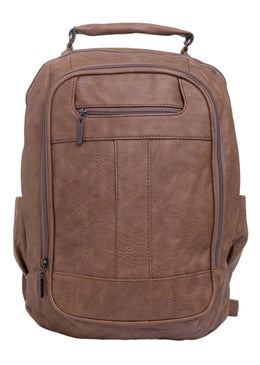 MOCHILA DE COURO SINTÉTICO - MARROM Mochila de Couro Joss com alças duplas de ombro ajustáveis e pendurador com argolas metálicas. Composição: 100% PU Tipo de Tecido: Poliuretano Tipo de Produto:...