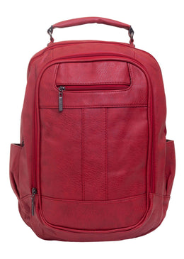MOCHILA DE COURO SINTÉTICO - VERMELHA Mochila de Couro Joss com alças duplas de ombro ajustáveis e pendurador com argolas metálicas. Composição: 100% PU Tipo de Tecido: Poliuretano Tipo de Produto:...