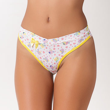 Tanga Fio com Cós duplo e Sem Costura no Bumbum | Meig *Tanga Sexy Fio*Com cós duplo*Sem costura no bumbum*Forro em algodão*Lacinho na lateral*Lindas estampas! A modelo veste tamanho M.   tamanhos M veste o manequim 38~40G veste o...