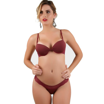 Conjunto Push-up | Shakira *Sutiã com bojo Drapeado PushUp (Levanta e une os seios)*Bojo bolha (Tam M) e casquinha (Tam G e GG)*Palas toda em Renda *Alças fixas com regulagem*Aros...