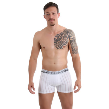 Cueca Boxer Elástico 35mm com forro duplo | Box Estilo *Elástico Exposto de 35mm *Forro duplo em algodão *Microfibra de Poliéster Listradinha (muito confortavel) *Acabamentos de primeira Modelos vestem o tamanho M. tamanhos aproximados M...