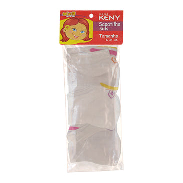 Meia Sapatilha Kids Menina M G - Kit com 3 Meias A Meia Sapatilha Kids Keny foi desenvolvida com material macio e confortável para as crianças. 75% Algodão, 21% Poliamida, 04% Elastodieno, Menina,  Estampas Sortidas, Tamanho  30...