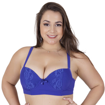 Sutiã Plus Size Com Renda e Lacinho 301 - Dily Modas FABRICAÇÃO PRÓPRIA - PRONTA ENTREGA EXCELÊNCIA EM QUALIDADE!DESCRIÇÃO DO PRODUTO: Soutien plus size com bojo confeccionado em microfibra de poliamida lisa com detalhe em renda e...