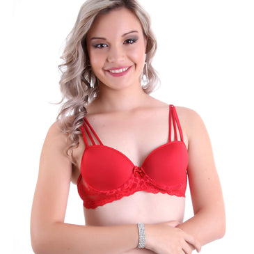 Sutiã Bojo Strappy Bra Três Tiras | Soutien Cris *Sutiã Strappy Bra Alças em Três Tiras*Bojo bolha (Tam M) e Casquinha (Tam G e GG)*Renda semitransparente*Alças Fixas com Regulagens*Colchete com regulagem única*Laçinho no entremeio*Aros...
