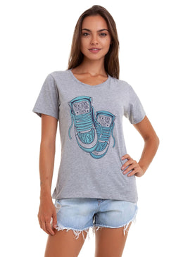 CAMISETA FEMININA BASICA ESTAMPADA JOSS - TENIS Camiseta Feminina Básica Jay Jay com caimento reto estampa em silk, máxima qualidade e conforto para o seu dia a dia. Composição: 100% Algodão Tipo...