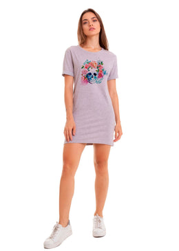 VESTIDO T-DRESS FEMININO ESTAMPADO JOSS - WATER SKULL Vestido Feminino Básico com caimento reto, máxima qualidade e conforto para o seu dia a dia. Gola: Redonda Tipo de Produto: Vestido Modelagem: Reta Manga:...