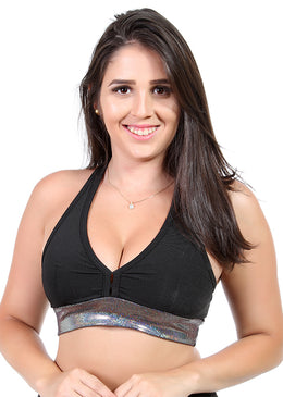 Tops Fitness Feminino Suplex Com Brilho 9886 Produto Excelente para o dia-a-dia ou para prática de exercícios físicos.  Para ir na academia, aquela caminhada no parque... 
