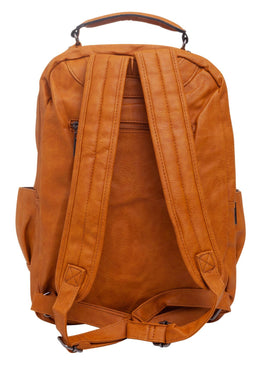 Mochila de Couro Joss com alças duplas de ombro ajustáveis e pendurador com argolas metálicas. Composição: 100% PU Tipo de Tecido: Poliuretano Tipo de Produto:... 