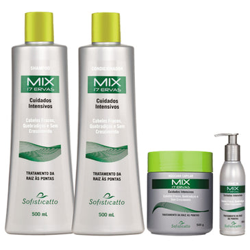 LINHA MIX 17 ERVAS FORTALEÇA SEUS CABELOS COM 17 EXTRATOS VEGETAIS CHEGA DE FIOS QUEBRADIÇOS E OPACOS Promove verdadeiro tratamento da raíz às pontas. A presença de 17... 