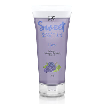 Sweet Sensation - gel siliconado beijável sabor Uva - 60g - Deixe os seus momentos mais especiais com o novo lançamento da Sexy Hot, o Sweet Sensation. Delicioso gel siliconado... 