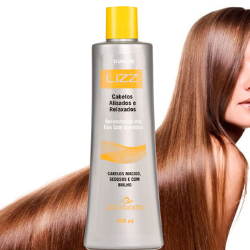 Shampoo Lizz 500ml Sem Sal. Queratina Para manter seus cabelos saudáveis e com brilho. Promove a reconstrução dos fios através da reposição de proteínas hidrolisadas da queratina. Proporciona... 