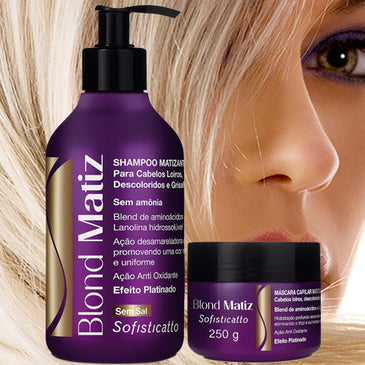 DESCRIÇÃOEfeito Desamarelador. LOIROS NA COR IDEAL E SUPER HIDRATADOS! Mulheres que têm cabelos que possuem mechas, luzes ou pintados, na busca de um tom loiro lindo, muitas... 