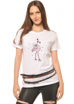 T-Shirt Feminina My Pink Dreams com Caimento Reto e Gola Careca.-INFORMAÇÕES: Modelo: 6412TshirtFemBrancCor: BrancoComposição: 100% AlgodãoLavagem: lavar a mão ou máquina, não alvejar, não secar em... 