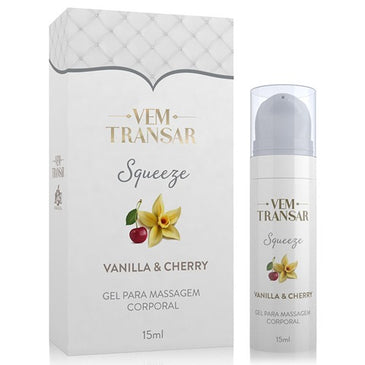 SQUEEZE - Gel Lubrificante Sensibilizante Feminino - Beijável Vanilla e Cherry - 15ml - AirLess - Cod.: VT023 Um gel com objetivo de otimizar o momento... 