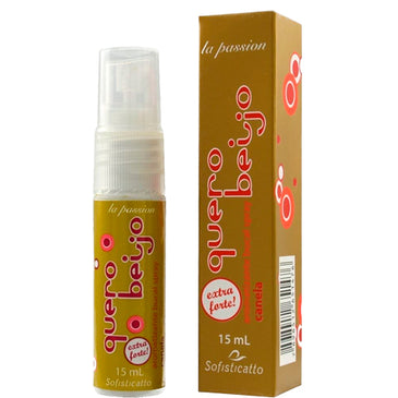 QUERO BEIJO CANELA Formulação em spray que proporciona um hálito fresco com um delicioso sabor Canela, originária do Sri Lanka. Possui propriedades afrodisíaca, antisséptica e estimulante.... 