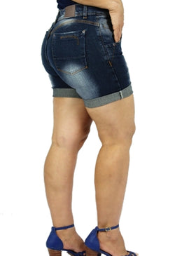 Moda Feminina Shorts Dinho's JeansCintura Alta 83% Algodão 15% Poliéster 2% Elastano,Bolso Antifurto :Porta cartão de credito ,Dinheiro Etc... 