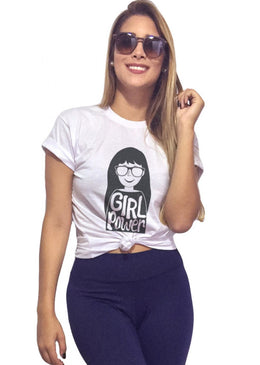 T-Shirt Feminina Power Glasses com Caimento Reto e Gola Careca.-INFORMAÇÕES: Modelo: 6402TshirtFemBrancComposição: 100% AlgodãoLavagem: lavar a mão ou máquina, não alvejar, não secar em tambor, não... 