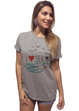 T-Shirt Joss Mescla I Love My Sea Cinza,Caimento Reto e Gola Careca.-INFORMAÇÕES: Modelo: 9012TShirtMesclaCor: CinzaComposição: 100% AlgodãoLavagem: lavar a mão ou máquina, não alvejar, não secar... 