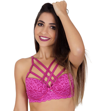 FABRICAÇÃO PRÓPRIA - PRONTA ENTREGA EXCELÊNCIA EM QUALIDADE! DESCRIÇÃO DO PRODUTO: Soutien strappy com renda, com bojo e com laço de cetim. Super charmoso, com tiras... 