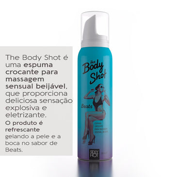 Body Shot bBeats - Espuma Crocante para Massagem Sensual Beijável 166ml - Sexy Hot -Tenha deliciosas sensações explosivas e eletrizantes na pele com o mais... 