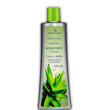 Shampoo Resistence Jaborandi + Babosa 500ml A junção da aloe vera (o nome cientifico da babosa) fortalece os fios, enquanto a presença do jaborandi auxilia no... 