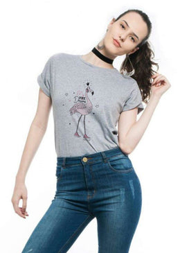 T-Shirt Arimlap Mescla My Pink Dreams Cinza,Caimento Reto e Gola Careca.-INFORMAÇÕES: Modelo: 9017TShirtMesclaCor: CinzaComposição: 100% AlgodãoLavagem: lavar a mão ou máquina, não alvejar, não secar em... 