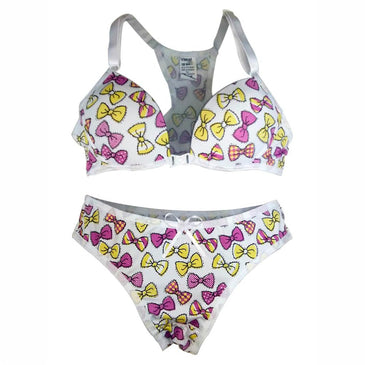 ** Amostras de cores e estampas encontram-se na última foto.**Conjunto Menina Moça com bojo.Lindo modelo de conjunto infantil confeccionado  em Romantic estampada. O soutien é... 