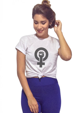 T-Shirt Feminina Feminine Symbol com Caimento Reto e Gola Careca.-INFORMAÇÕES: Modelo: 6395TshirtFemBrancCor: BrancoComposição: 100% AlgodãoLavagem: lavar a mão ou máquina, não alvejar, não secar em tambor,... 