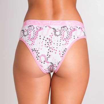 Cueca Feminina em Cotton Estampada >Confeccionada em Algodão (Cotton)>Estilo cueca feminina >Com elástico Exposto >Lindas Estampas >Muito confortável>Forro em Algodão Tamanhos Aproximados M veste até o manequim 42G veste até o... 