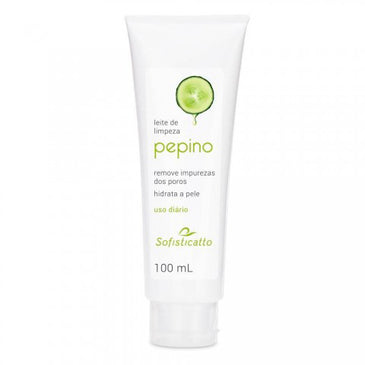 Leite de Limpeza de Pepino 100mL Uso Diário Limpa sem desidratar ou agredir a pele do rosto e retira os resíduos acumulados na pele durante o dia. Pepino... 