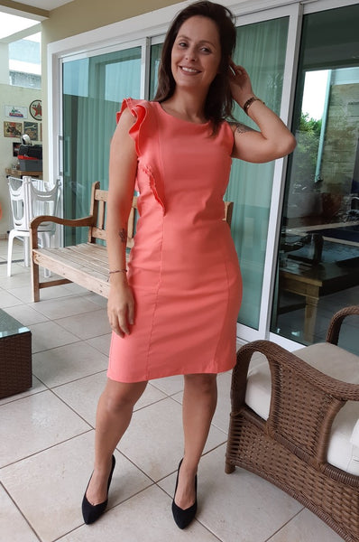 Vestido no tecido bengaline sales