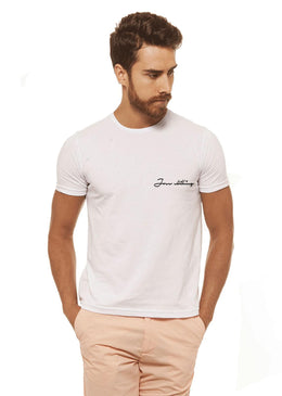 Camiseta Branca Estampada Masculina Joss - F Palmeira Flor , caimento reto e solto.- INFORMAÇÕES: Modelo: 4308 - Cor: BRANCA - Composição: 100 % Algodão... 