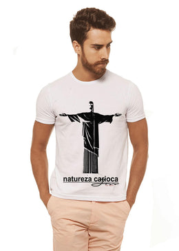 Camiseta Branca Estampada Masculina Joss - Natureza Carioca , caimento reto e solto.- INFORMAÇÕES:   - Cor: BRANCA - Composição: 100 % Algodão Lavagem: lavar a... 