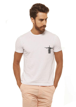 Camiseta Branca Estampada Masculina Joss - F Natureza Carioca , caimento reto e solto.- INFORMAÇÕES: Modelo: 4308 - Cor: BRANCA - Composição: 100 % Algodão... 