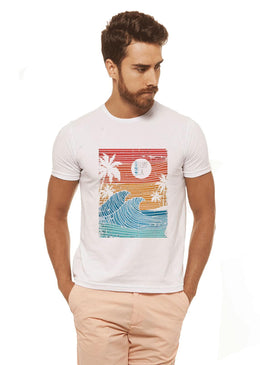 Camiseta Branca Estampada Masculina Joss - Wave , caimento reto e solto.- INFORMAÇÕES: Modelo: 4308 - Cor: BRANCA - Composição: 100 % Algodão Lavagem: lavar... 