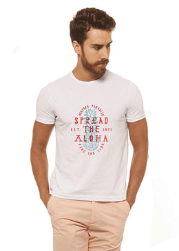 Camiseta Branca Estampada Masculina Joss - Spread , caimento reto e solto.- INFORMAÇÕES: Modelo: 4308 - Cor: BRANCA - Composição: 100 % Algodão Lavagem: lavar... 