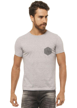 Camiseta Cinza Mescla Estampada Masculina Joss - Flor Doida Pequena, caimento reto e solto.- INFORMAÇÕES:  - Cor: CINZA-MESCLA - Composição: 100 % Algodão Lavagem: lavar... 